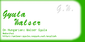 gyula walser business card